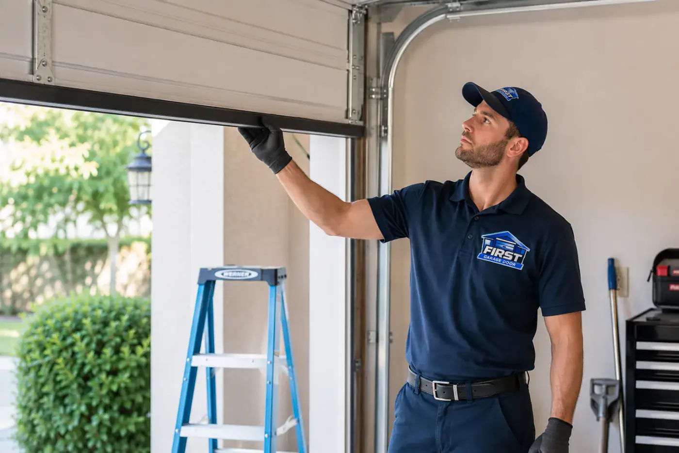 Garage door balancing and adjustment inspection