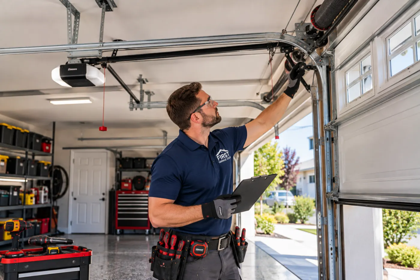 Garage door system inspected before motor installation