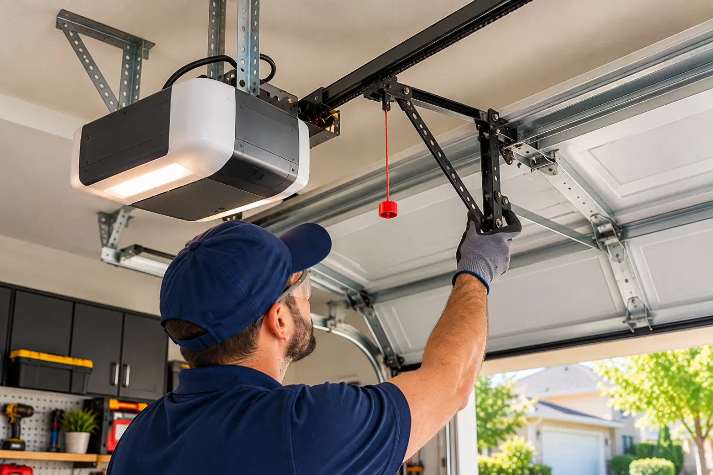 Residential garage door opener system inspection