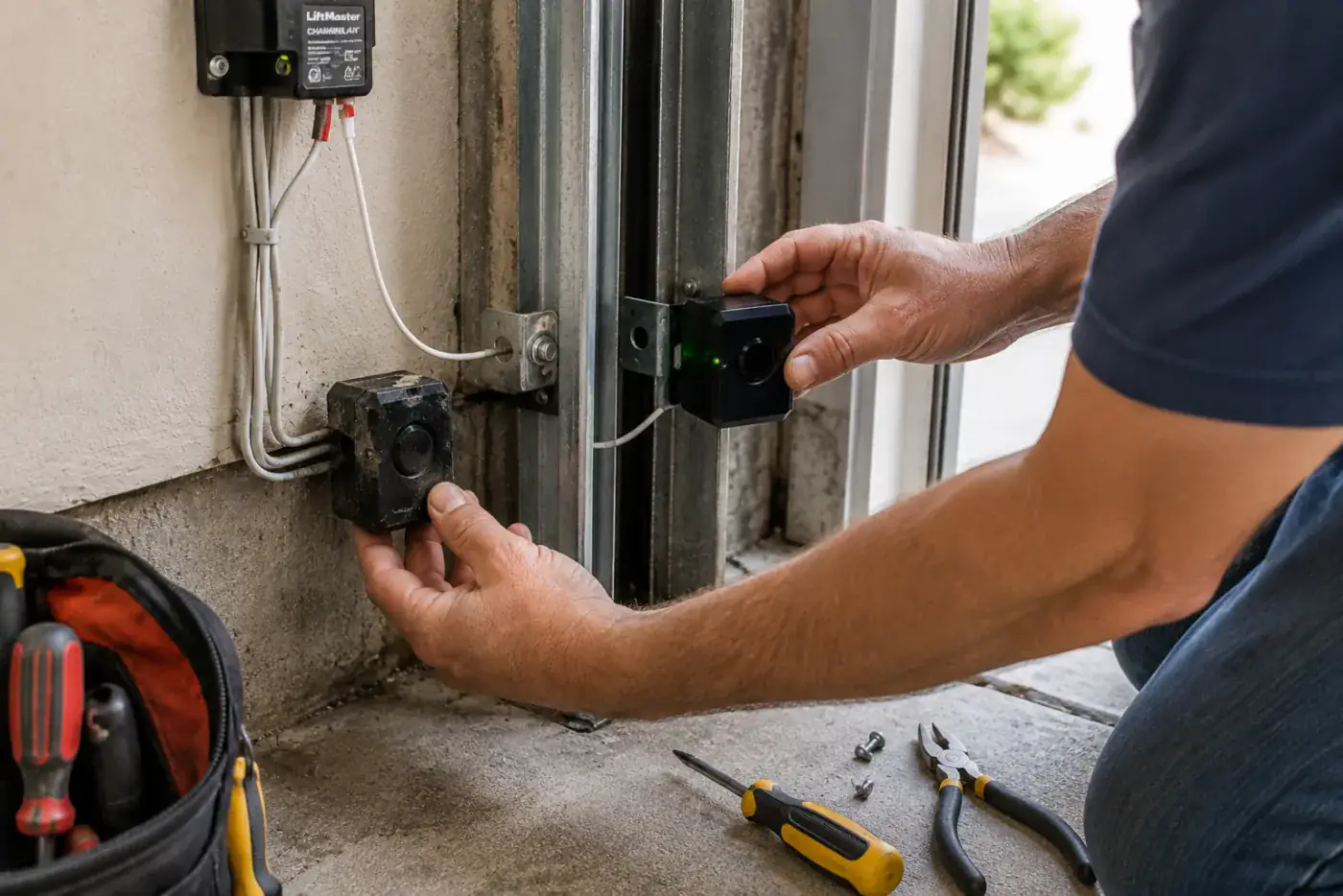 Garage door safety sensor replacement