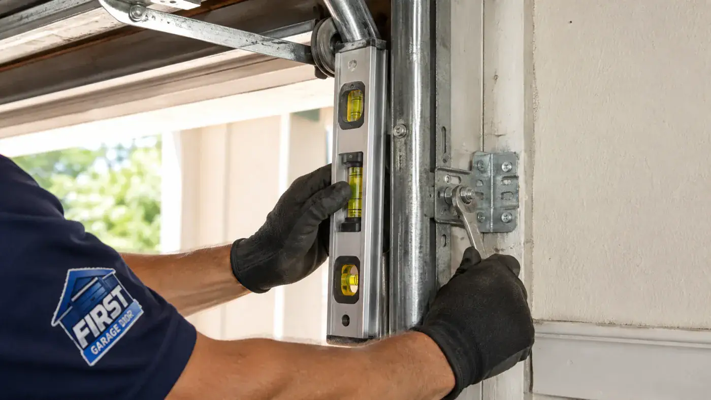 Garage door track alignment service