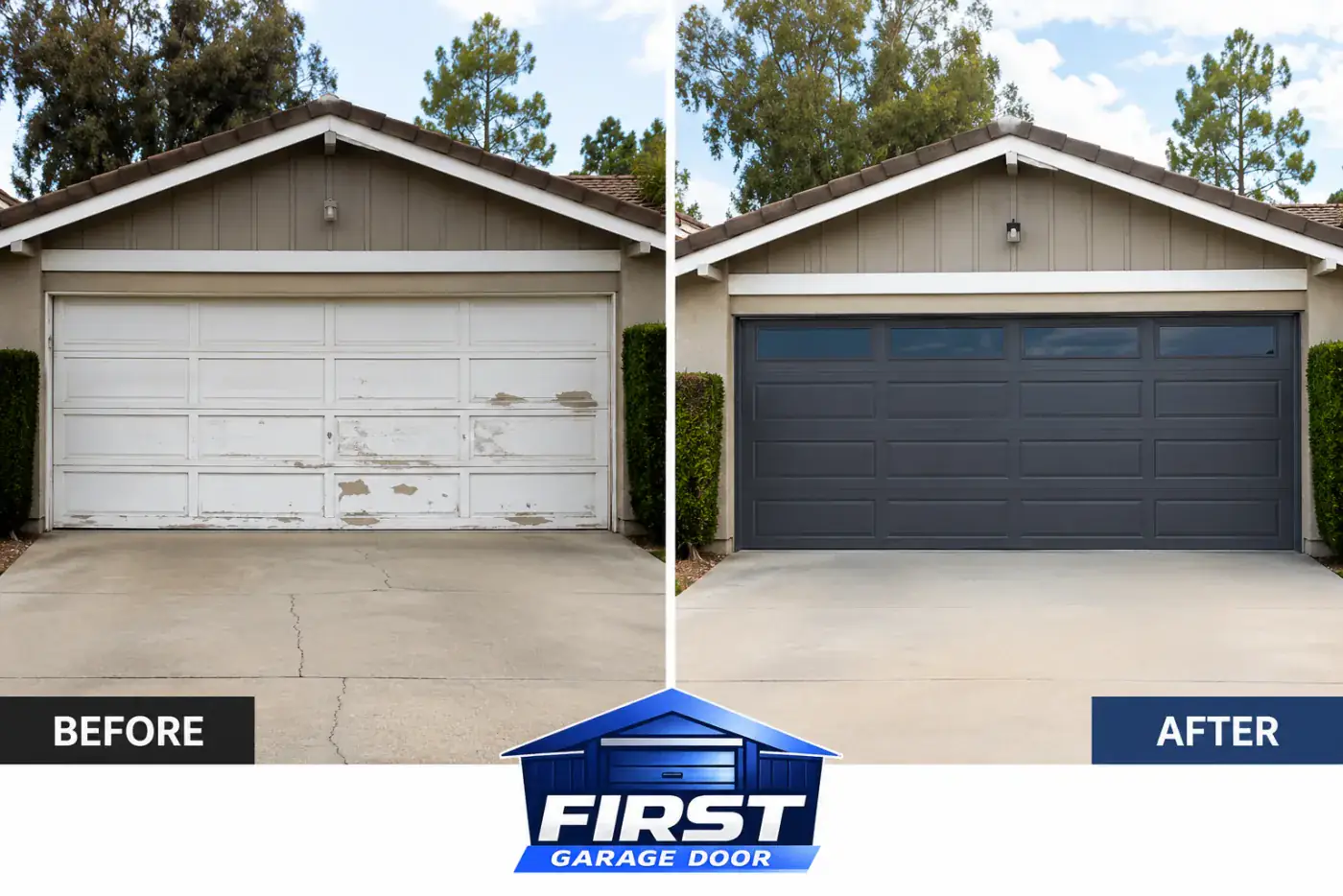 Garage door replacement project in Irvine CA