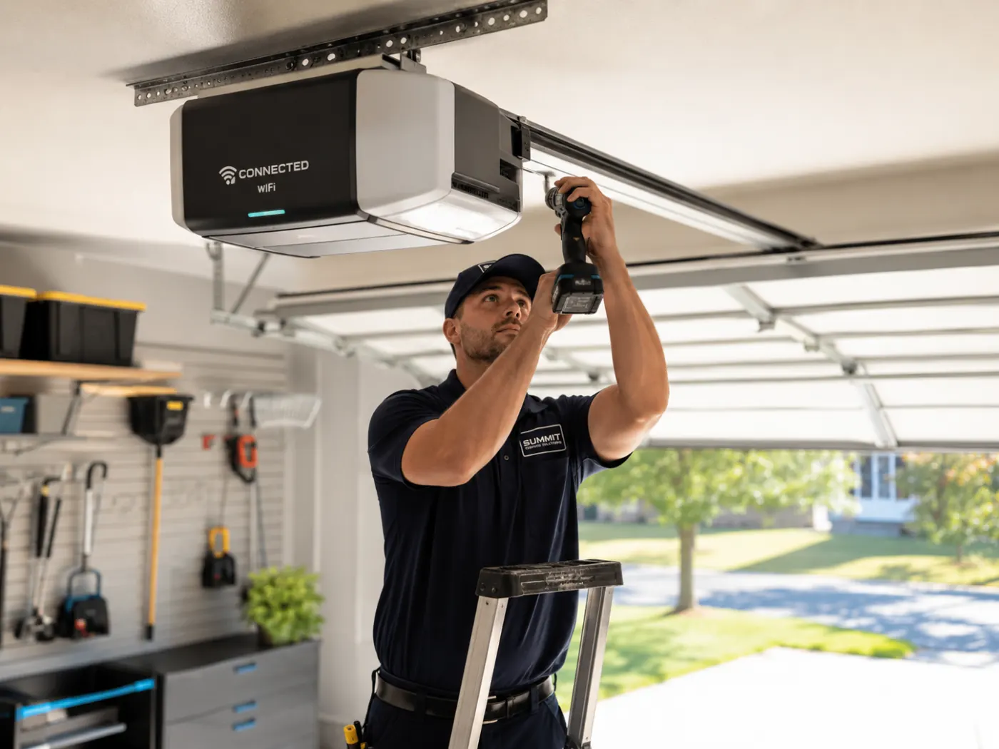 Smart garage door opener installation